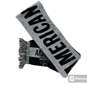 Unisex American Eagle Black and Gray Winter Scarf